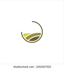 Agriculture logo design, agronomy, wheat farm, rural country farming field, natural harvest vector.
