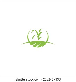 Agriculture logo design, agronomy, wheat farm, rural country farming field, natural harvest vector.