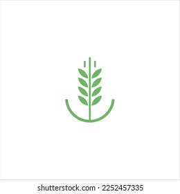Agriculture logo design, agronomy, wheat farm, rural country farming field, natural harvest vector.