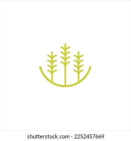 Agriculture logo design, agronomy, wheat farm, rural country farming field, natural harvest vector.