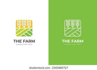 agriculture logo design for agronomy, wheat farm, rural country farming field, natural harvest