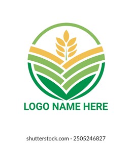 Agriculture logo design with concept icon and plants vector