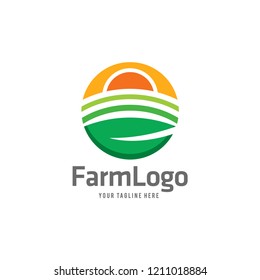 Agriculture logo design. fresh farm logo icon illustration.