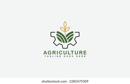 Elemento de promoción de marca gráfica vectorial de plantilla de diseño de logotipo agrícola.
