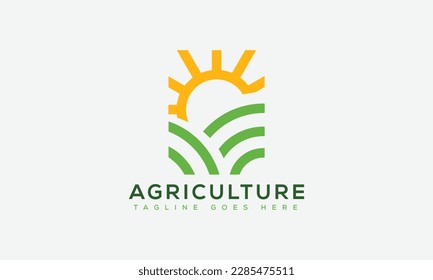 Elemento de promoción de marca gráfica vectorial de plantilla de diseño de logotipo agrícola.