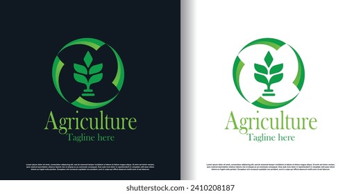 Vector de diseño de logotipo agrícola con concepto creativo vector premium