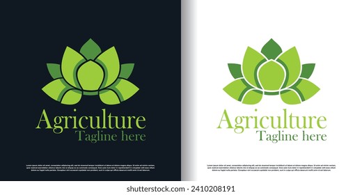 Vector de diseño de logotipo agrícola con concepto creativo vector premium