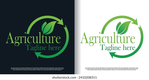 Agriculture logo design vector with creative concept premium vector
