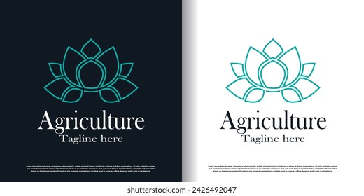 Agriculture logo design vector with creative concept premium vector