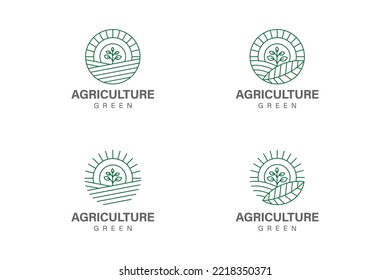 Agriculture logo design vector set collection
