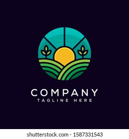 agriculture logo design vector template