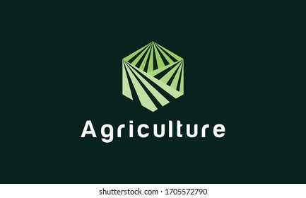 Design-Vektorillustration des Agrarlogo-Designs mit Umriss-Symbol Concept-Stil für Emblem.