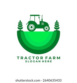 Agriculture logo design vector template. Tractor Farmer logo design