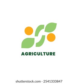 Agriculture Logo Elegant modern Featuring Fresh Produce and Natural Elements This logo features a plant icon depicting the sustainable agriculture industry and the beauty and harmony of nature.