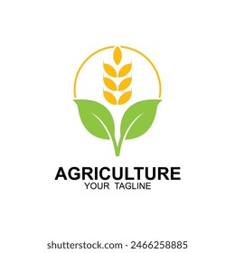 agriculture logo, farm land logo design template vector. this logo great for a farm business, organic food production and agriculture company