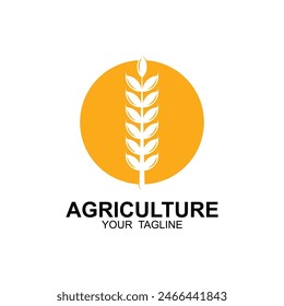 agriculture logo, farm land logo design template vector. this logo great for a farm business, organic food production and agriculture company