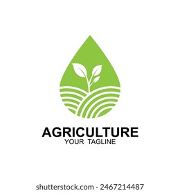 agriculture logo, farm land logo design template vector. this logo great for a farm business, organic food production and agriculture company