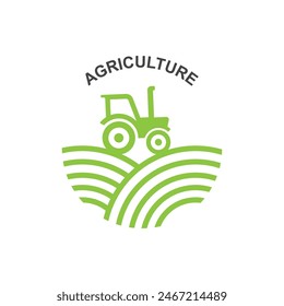 agriculture logo, farm land logo design template vector. this logo great for a farm business, organic food production and agriculture company
