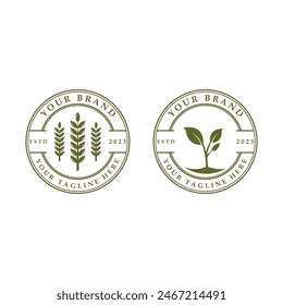 agriculture logo, farm land logo design template vector. this logo great for a farm business, organic food production and agriculture company