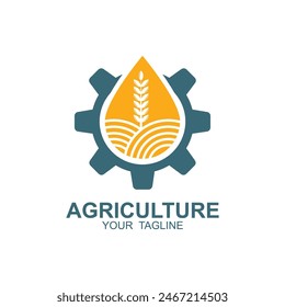 agriculture logo, farm land logo design template vector. this logo great for a farm business, organic food production and agriculture company