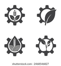 agriculture logo, farm land logo design template vector. this logo great for a farm business, organic food production and agriculture company