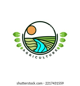 Agriculture logo, Farm logo template vector illustration.