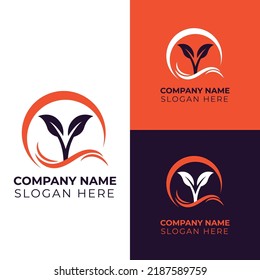 Agriculture logo, Farm logo, wheat logo, Nature logo vector illustration design