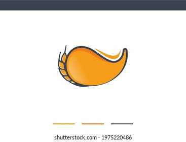 agriculture logo frame spike bread design başak speak tasarım çerçeve