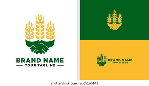 AGRICULTURE LOGO HAND NEGATIVE SPACE SIMPLE