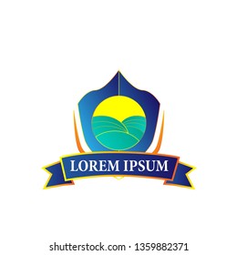 agriculture logo icon with shield illustration sign or symbol