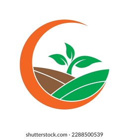 Agriculture logo icon symbol, vector illustration design template