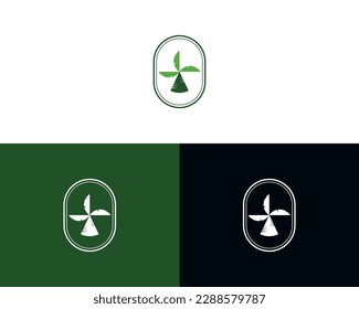 Agriculture logo with nature lief