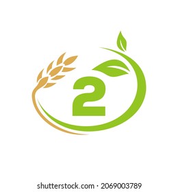 Agriculture Logo On 2 Letter Concept. Agriculture and farming logo design. Agribusiness, Eco-farm and rural country design with 2 letter Template