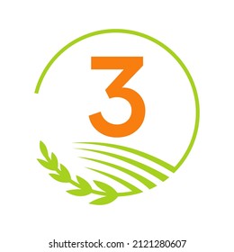 Agriculture Logo On 3 Letter Concept. Agriculture and Farming Logo Sign 3 Letter Template