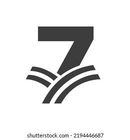 Agriculture Logo On Letter 7 Concept. Farm Logo Based on Alphabet for Bakery, Bread, Pastry, Home Industries Business Identity