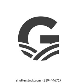 Agriculture Logo On Letter G Concept. Farm Logo Based on Alphabet for Bakery, Bread, Pastry, Home Industries Business Identity