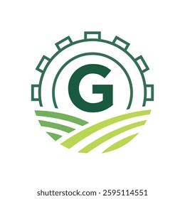 Agriculture Logo On Letter G. Agro Farming Logo Symbol Vector and Template