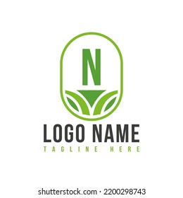 Agriculture Logo On Letter N Concept. Agro Farm Logo Symbol Vector Template