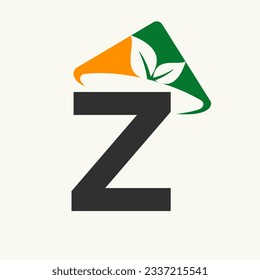 Agriculture Logo On Letter Z Concept With Farmer Hat Icon. Farming Logotype Template