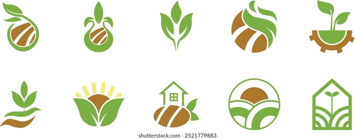 agriculture logo pack vector illustration