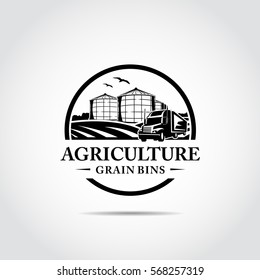 Agriculture Logo Template. Blackand white color. Vector Illustrator eps.10