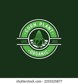 Diseño de plantillas de logotipo agrícola. Icono de maíz, Firma o Símbolo. granja. Diseño plano vectorial