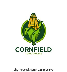Diseño de plantillas de logotipo agrícola. Icono de maíz, Firma o Símbolo. granja. Diseño plano vectorial