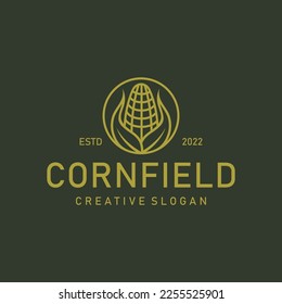 Agriculture Logo Template Design. Corn icon, Sign or Symbol. farm. Vector flat design