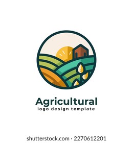 Agriculture logo template design. Farm logo concept. Vector illustration. Green Farm Branding