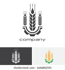 Agriculture Logo Template Design. Icon or Symbol. farm, nature, agro company, farming. Vector flat design