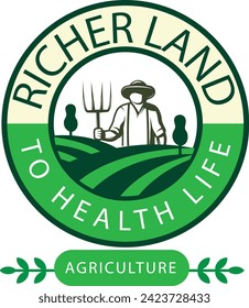 Agriculture Logo Template Design. Icon, Sign or Symbol. Farm, nature, Ecology. Vector flat design
