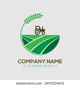 Agriculture Logo Template Design. Icon, Sign or Symbol, organic, farm, nature, ecology. Flat design