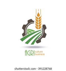 Agriculture Logo Template Design. Icon, Sign or Symbol. farm, nature, ecology. Vector flat design