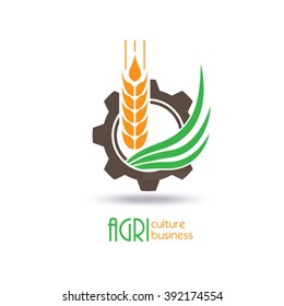 Agriculture Logo Template Design. Icon, Sign or Symbol. farm, nature, ecology. Vector illustration. flat design